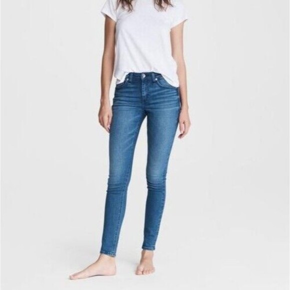 Rag & Bone Women's Jean Mid Rise Skinny Blue Size 28 - Picture 1 of 10